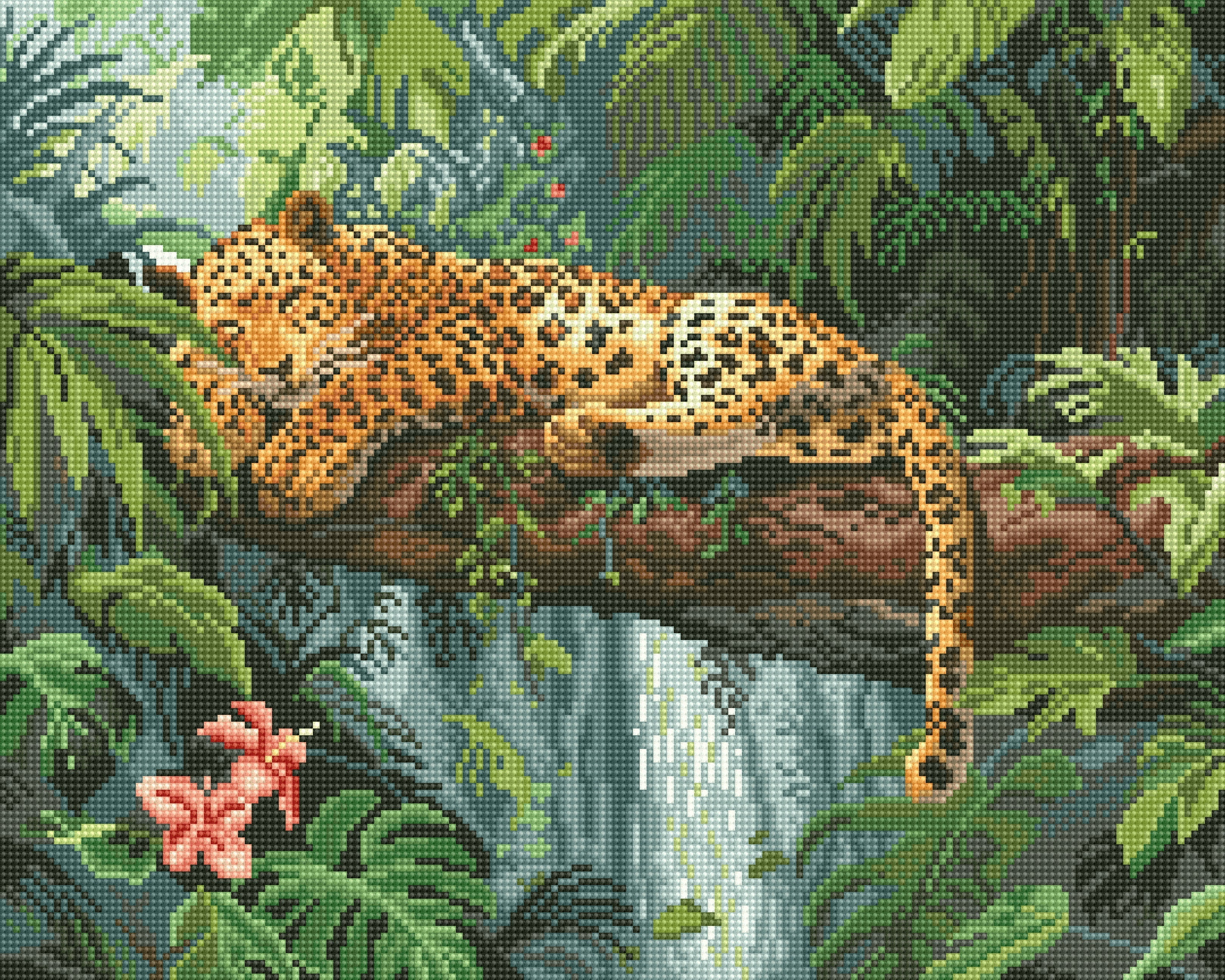 Finished Needlepoint Project - Owner of the Jungle, image size:3238x2591