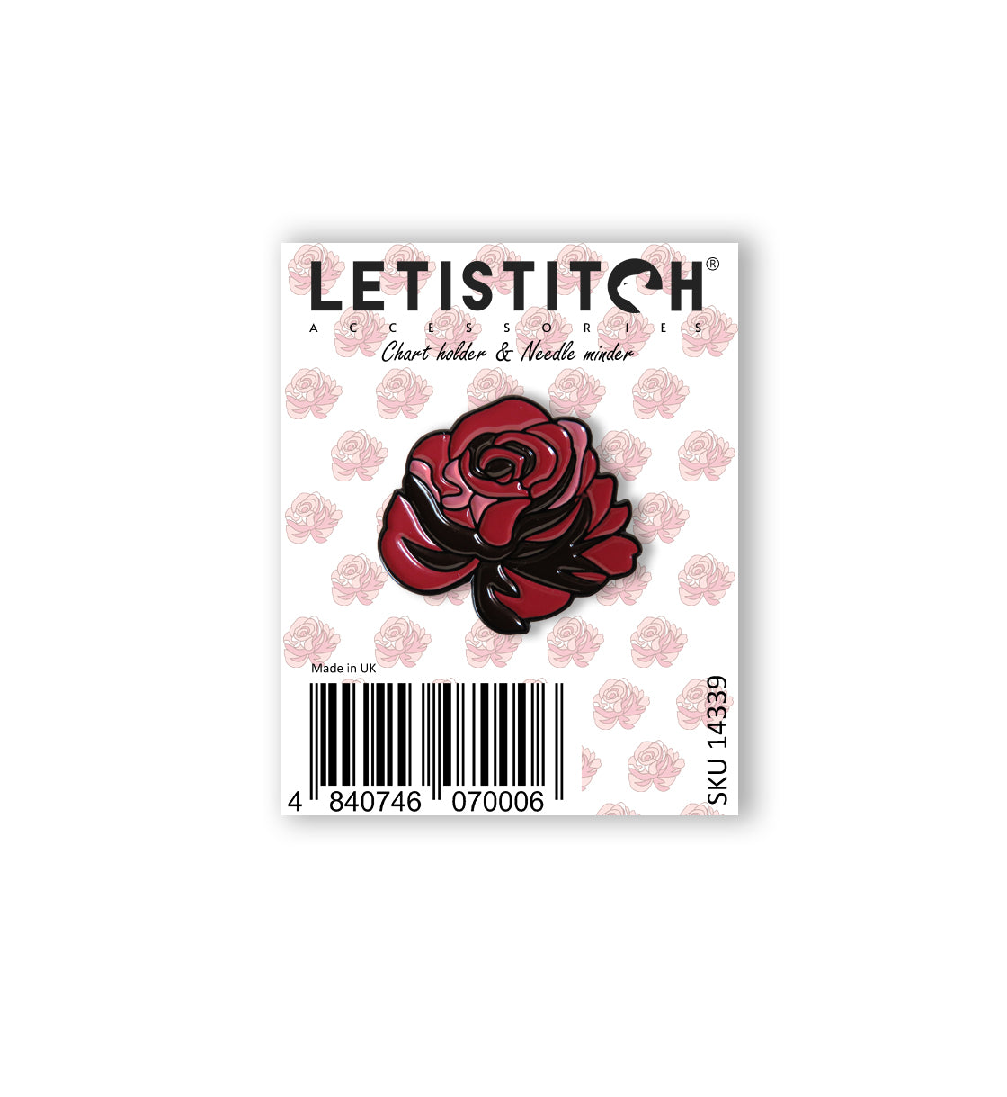 Letistitch Rose Chart Holder & Needle Minder 14340