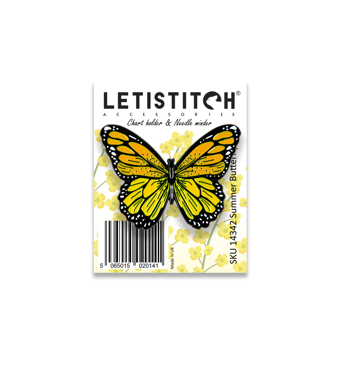 Letistitch Summer Butterfly Chart Holder & Needle Minder 14342