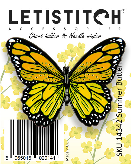 Letistitch Summer Butterfly Chart Holder & Needle Minder 14342