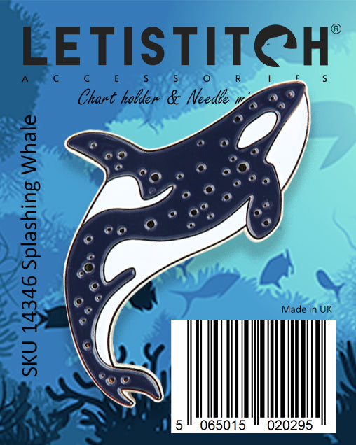 Letistitch Splashing Whale Chart Holder & Needle Minder 14346