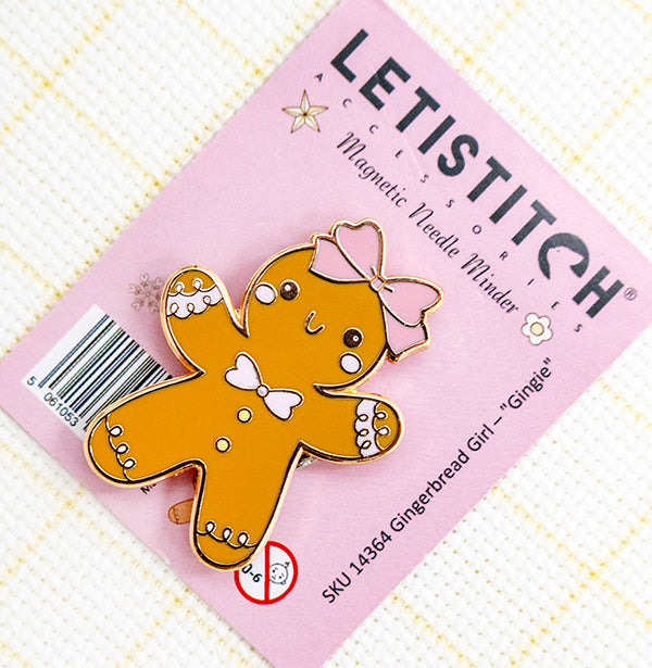 Letistitch SKU 14364 Gingerbread Girl - "Gingie" Magnetic Needle Minder
