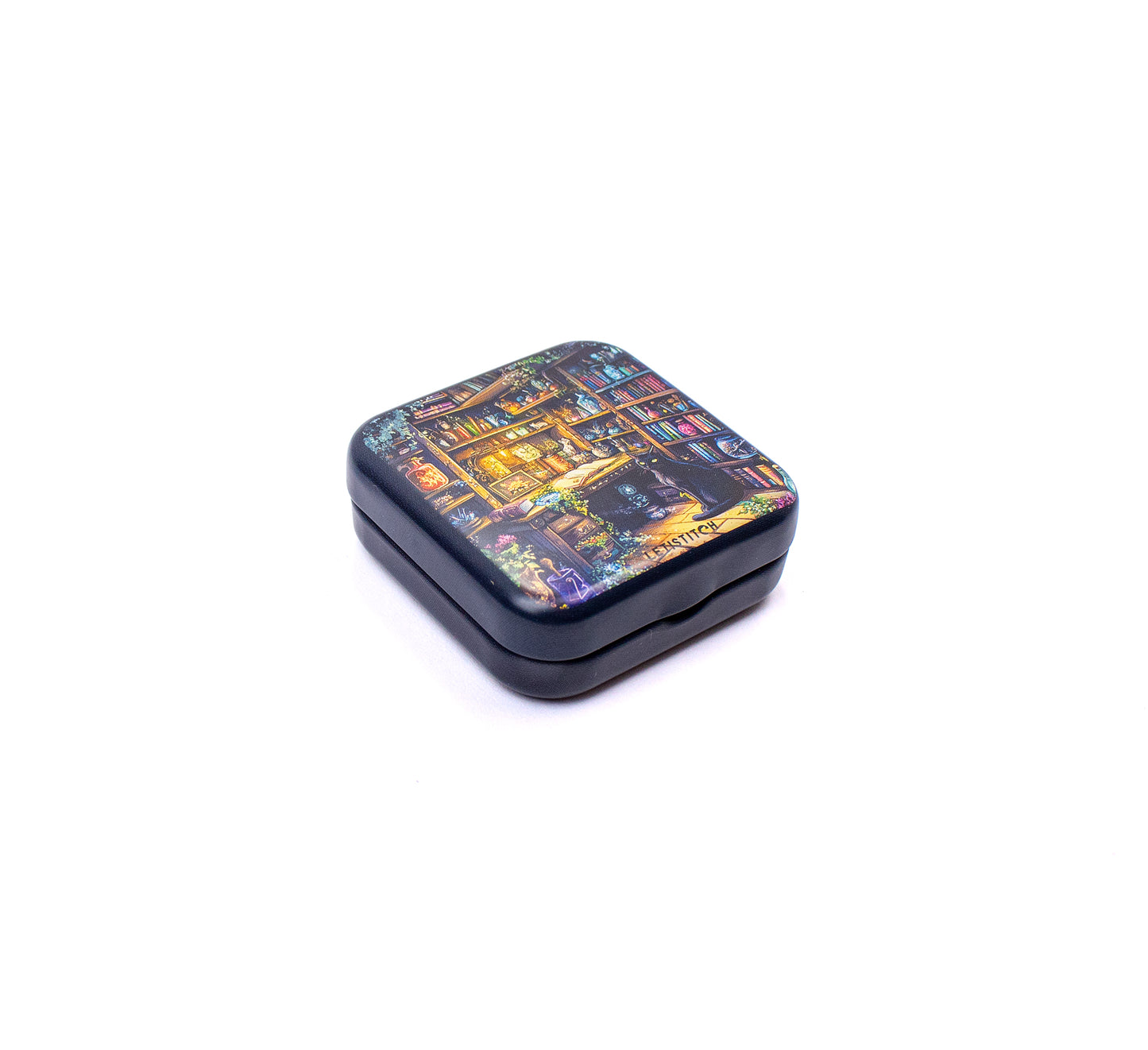 Tin Box for Needles – “Charmed Library” (SKU 25632) 📚✨