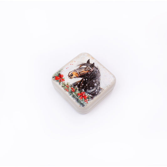 Tin Box for Needles – “Winter Horse” SKU 25635 🐎❄️