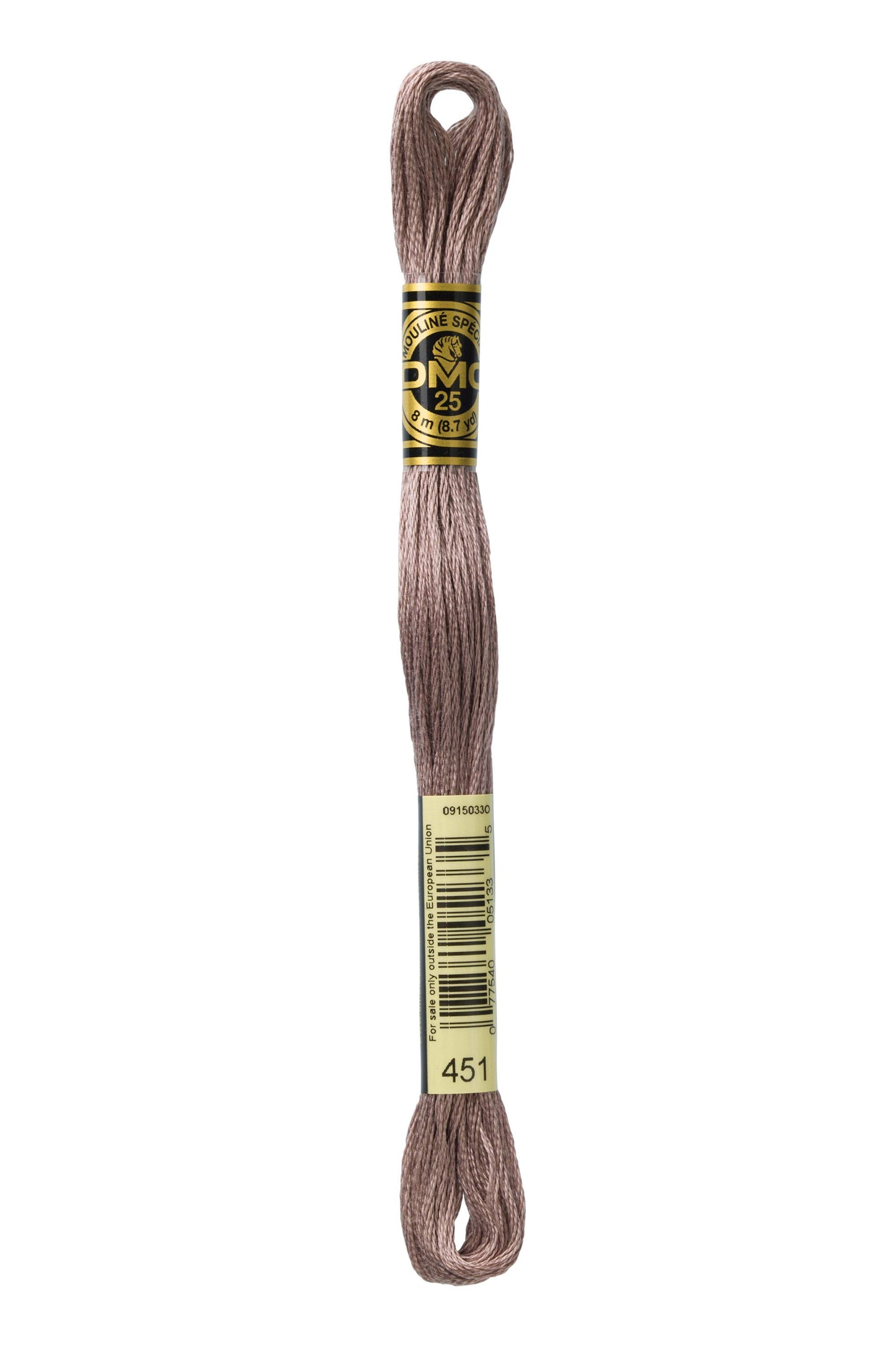 Brown embroidery floss on a white background