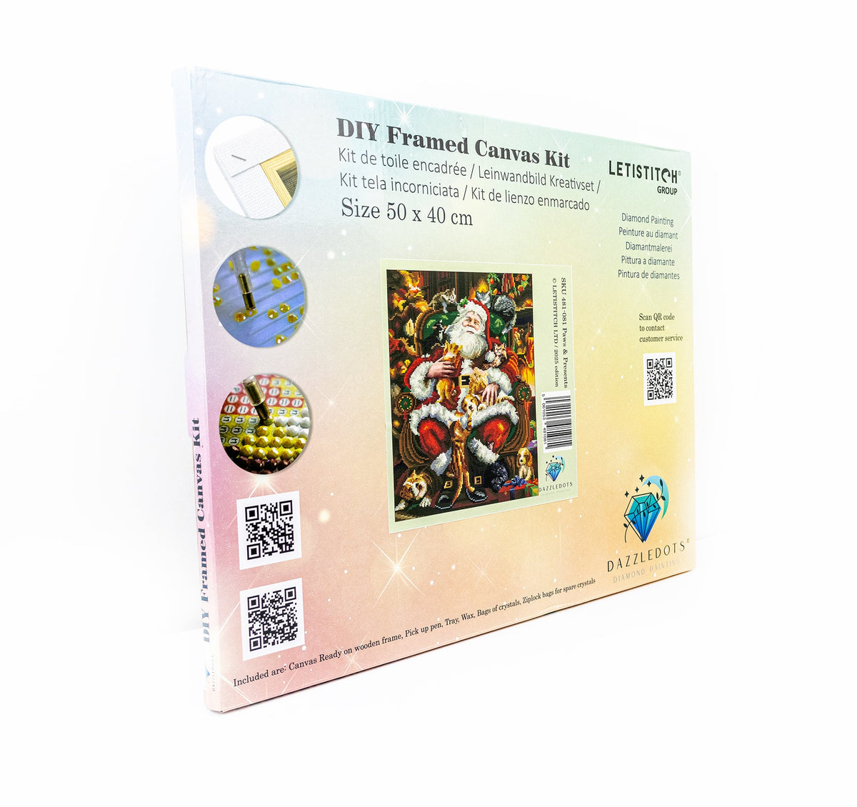 481-081 Paws & Presents – Framed Diamond Painting Kit (40 × 50 cm) – Limited Edition