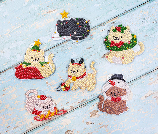 🎄🐱 Merry Meowmas – DIY Hanging Acrylic Charm Chains Kit (Kit of 6)