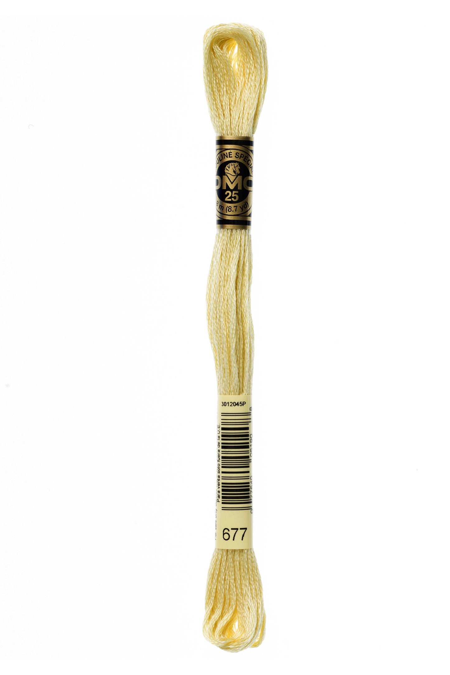 Embroidery floss spool with wooden handle on a white background