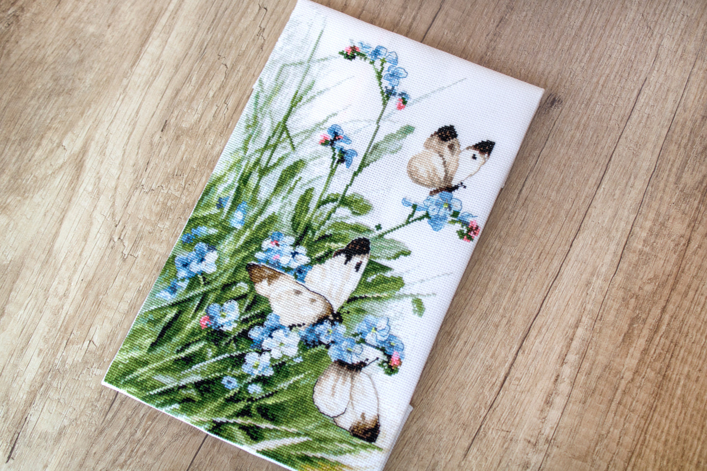 LETI 939 Butterflies and bluebird flowers