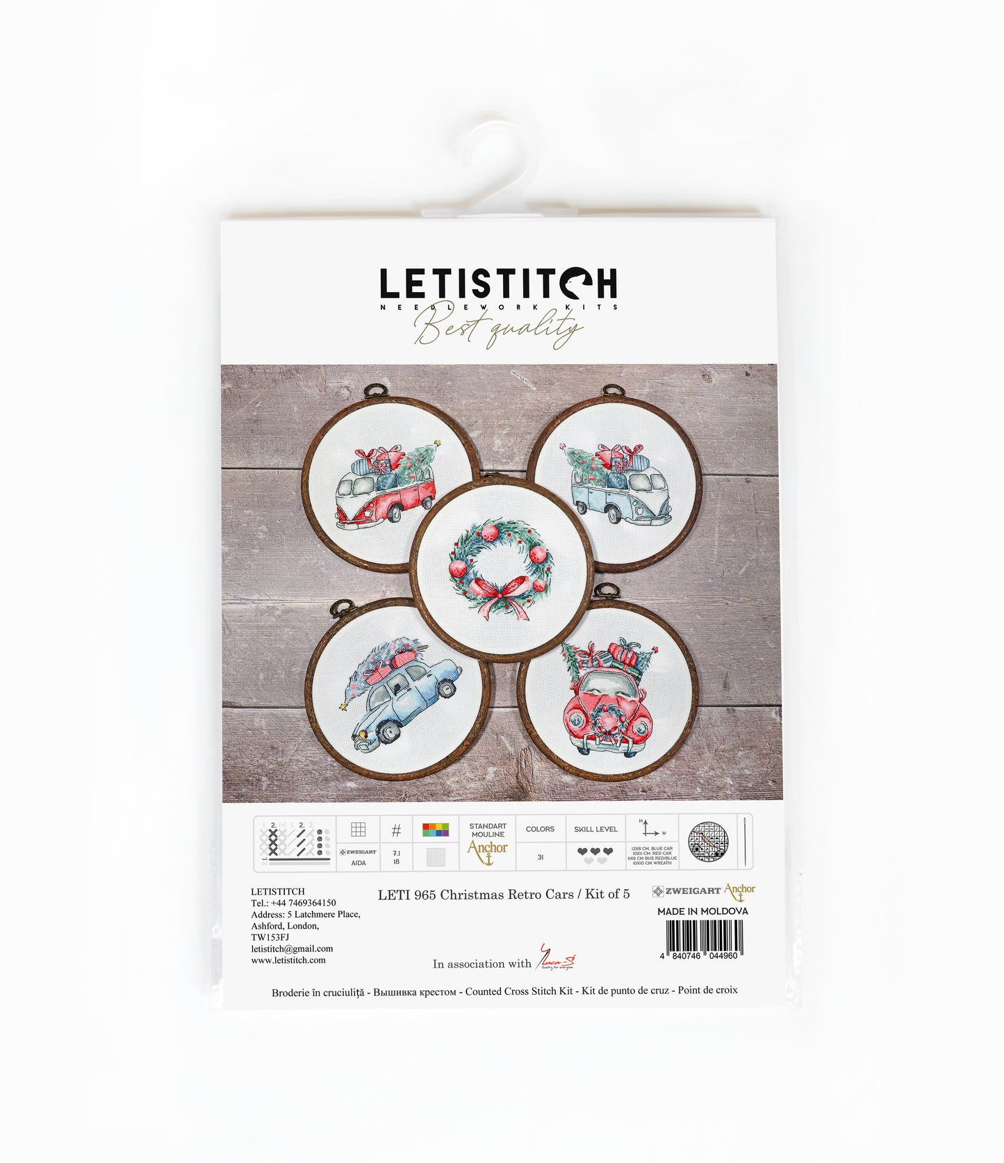 LETI 965 Christmas Retro Cars / Kit of 5