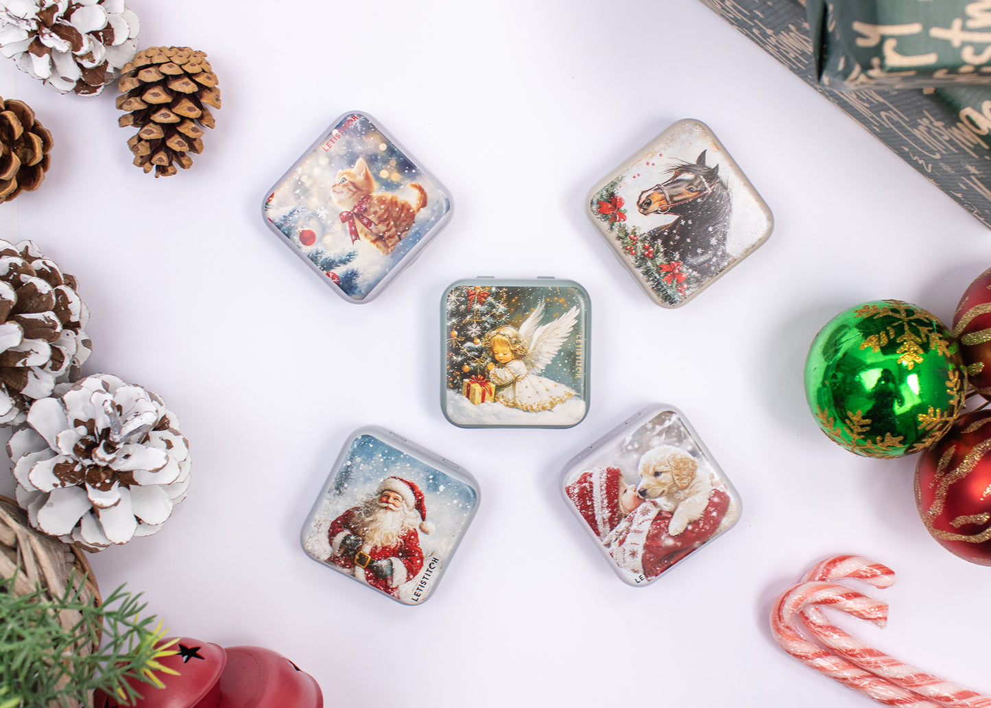 Tin Box for Needles – “Christmas Angel” SKU 25636 👼✨🎄