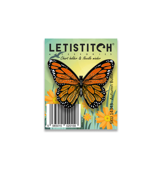 Letistitch Autumn Butterfly Chart Holder & Needle Minder 14343