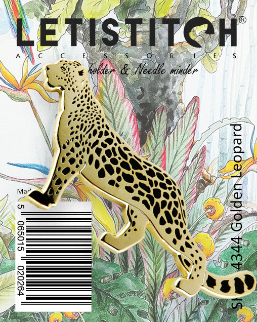 Letistitch Golden Leopard Chart Holder & Needle Minder 14344