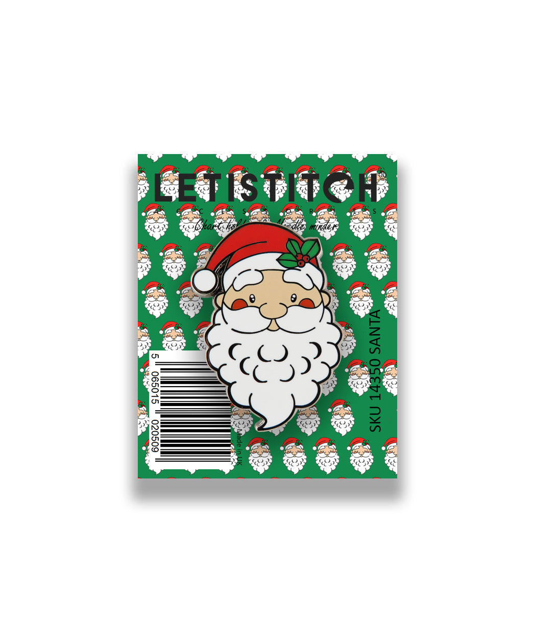 Letistitch SKU 14350 SANTA Chart Holder & Needle Minder