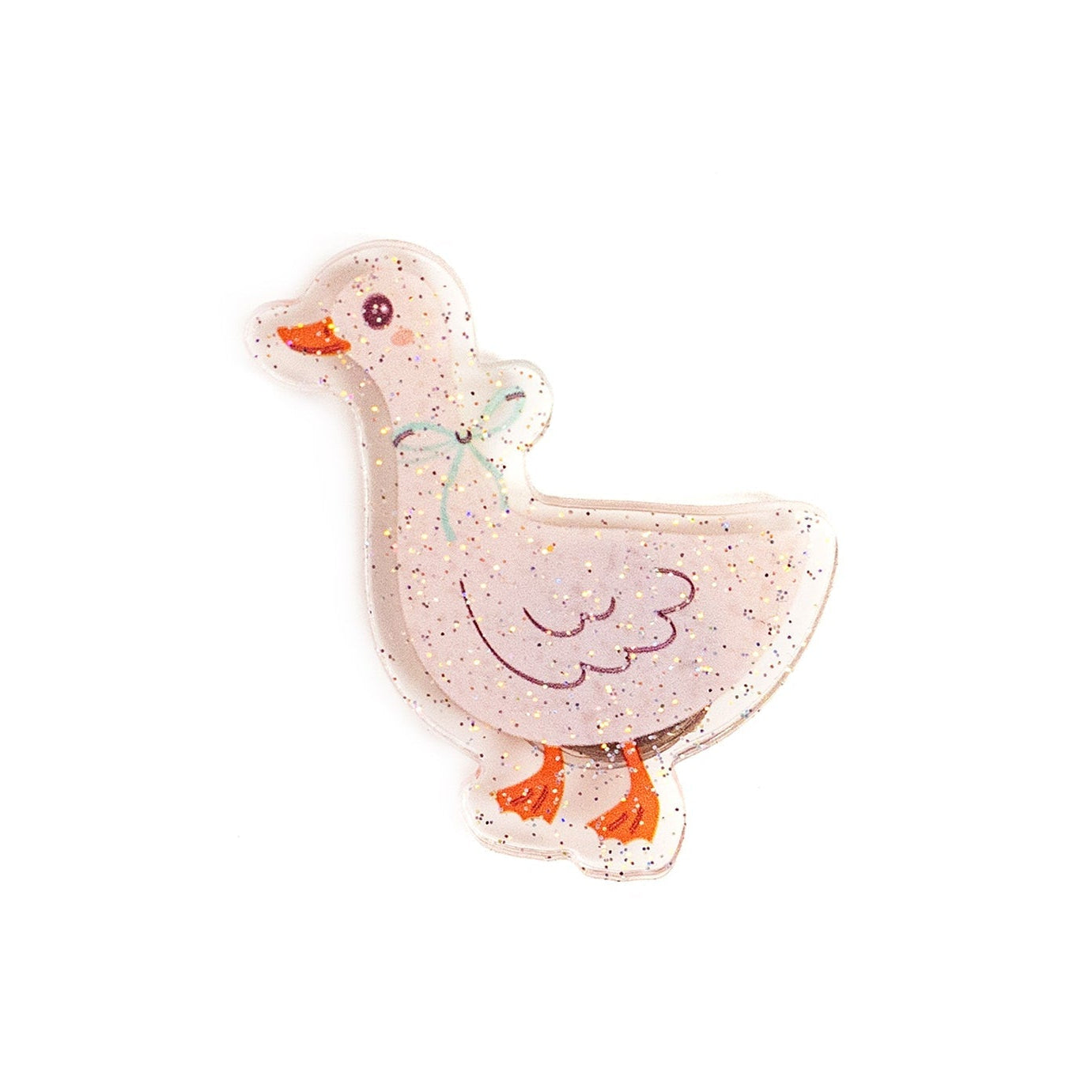 Small magnetic duck figure on a white background