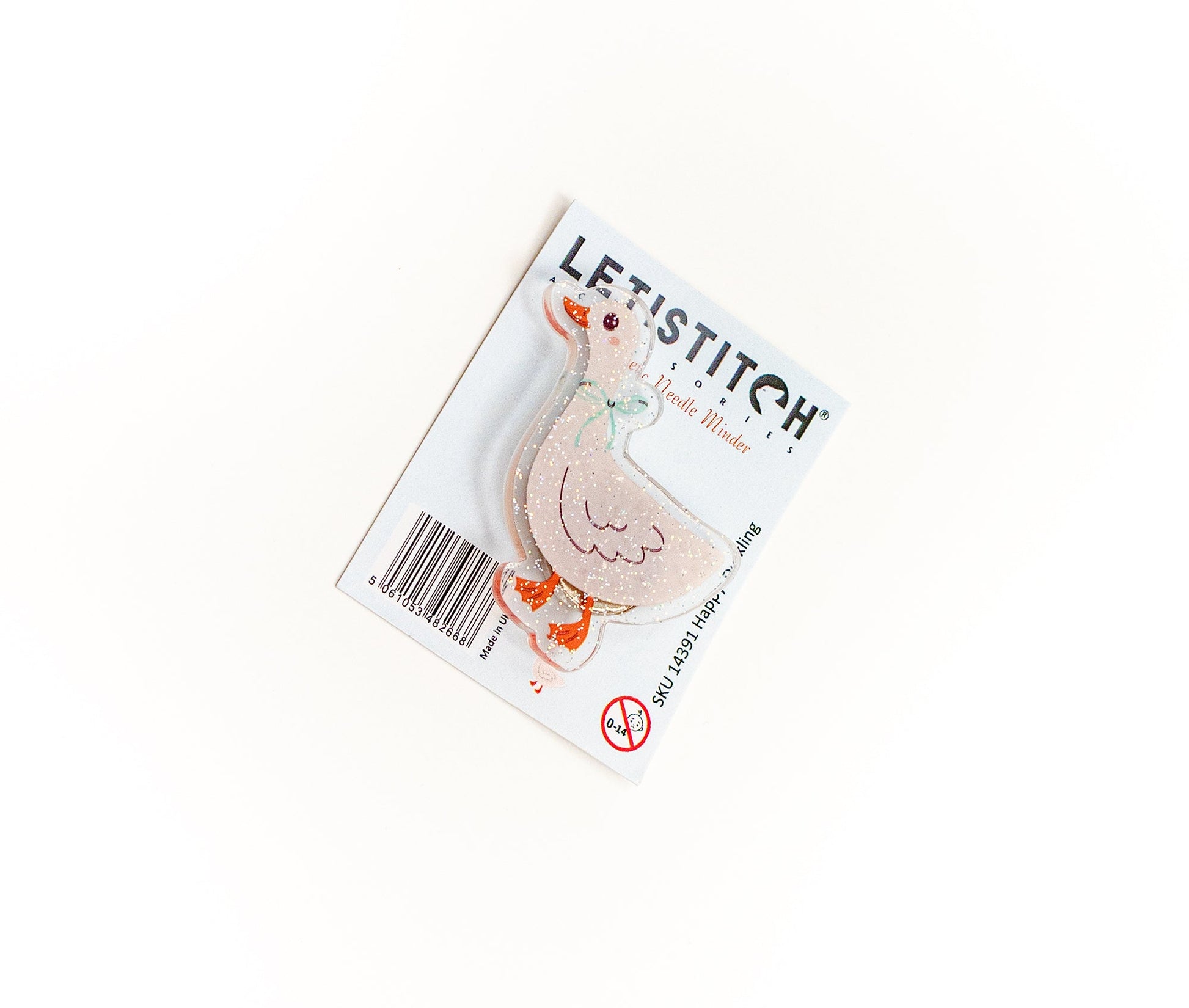 LetiStitch duck-shaped needle minder on a white background