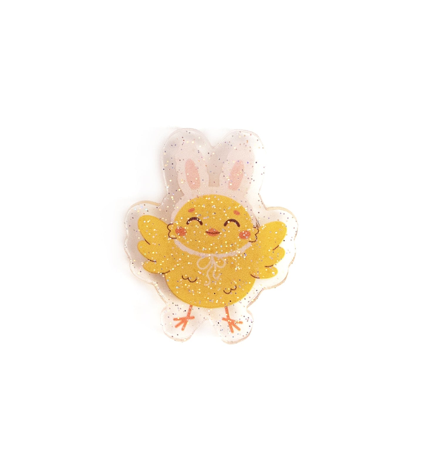 chick with bunny ears on a white background