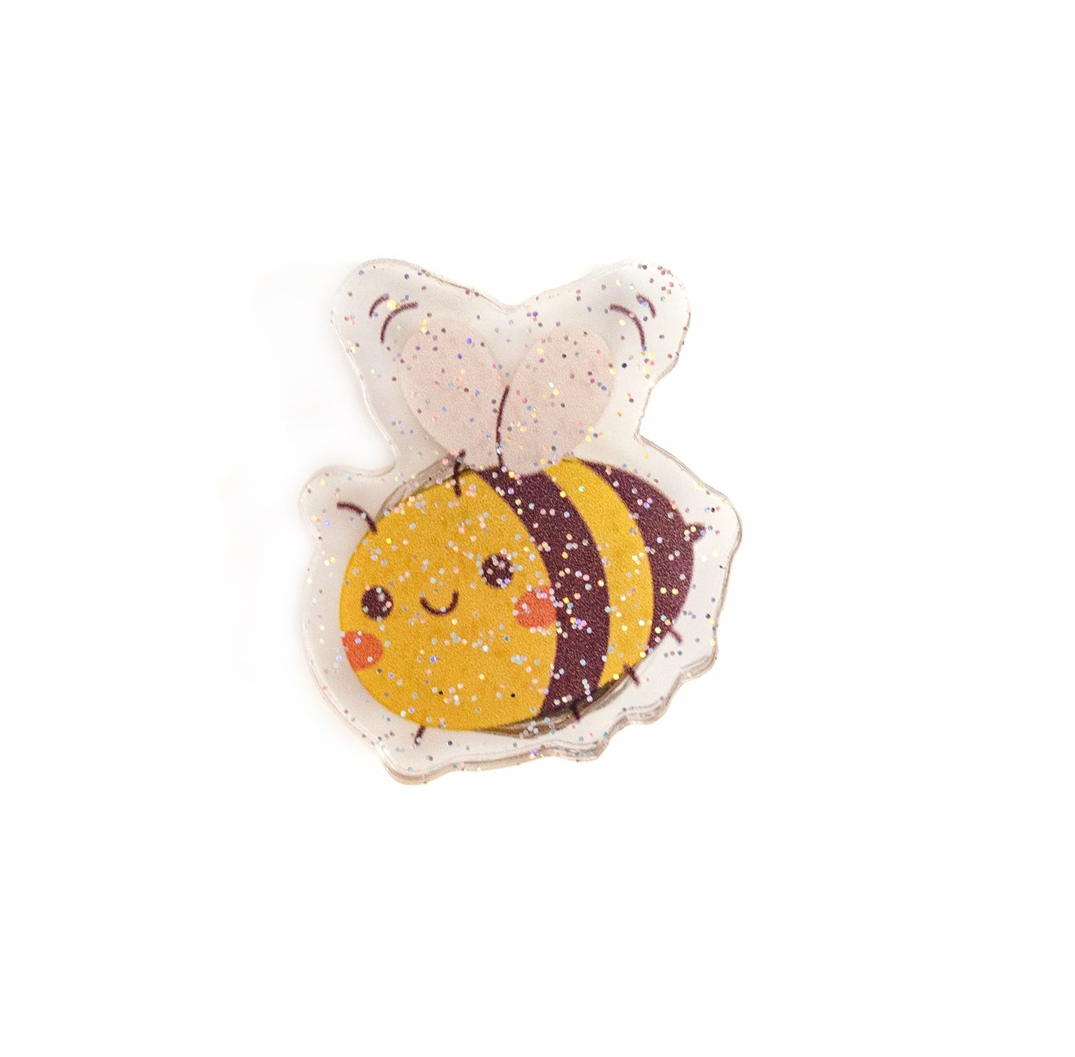 Magnet of a bee with a happy face on a white background