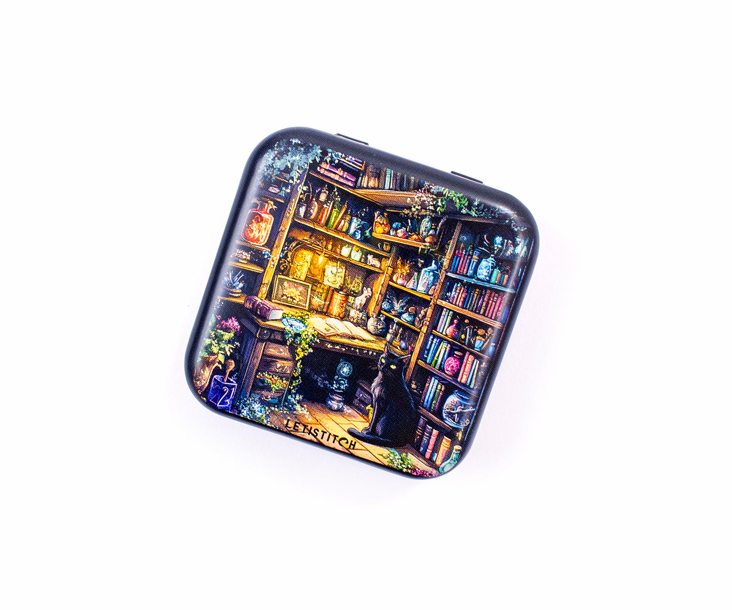 Tin Box for Needles – “Charmed Library” (SKU 25632) 📚✨
