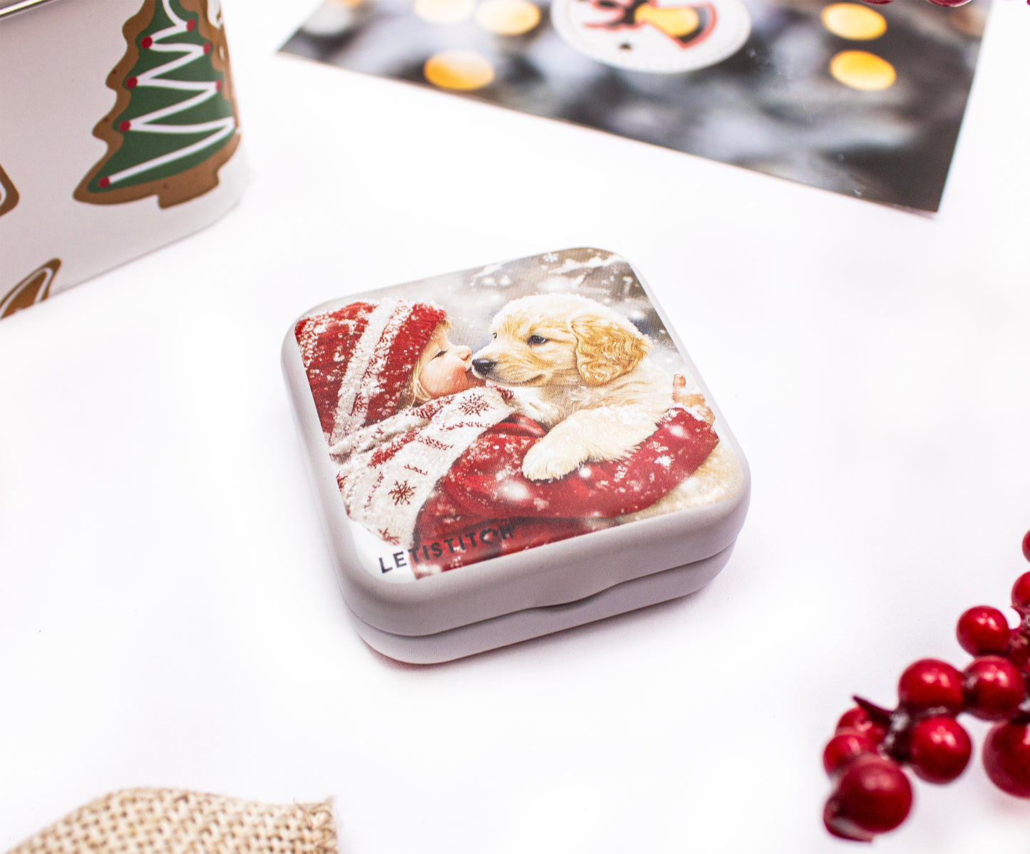 Tin Box for Needles – “Puppy Love” (SKU 25639) 🐶❤️