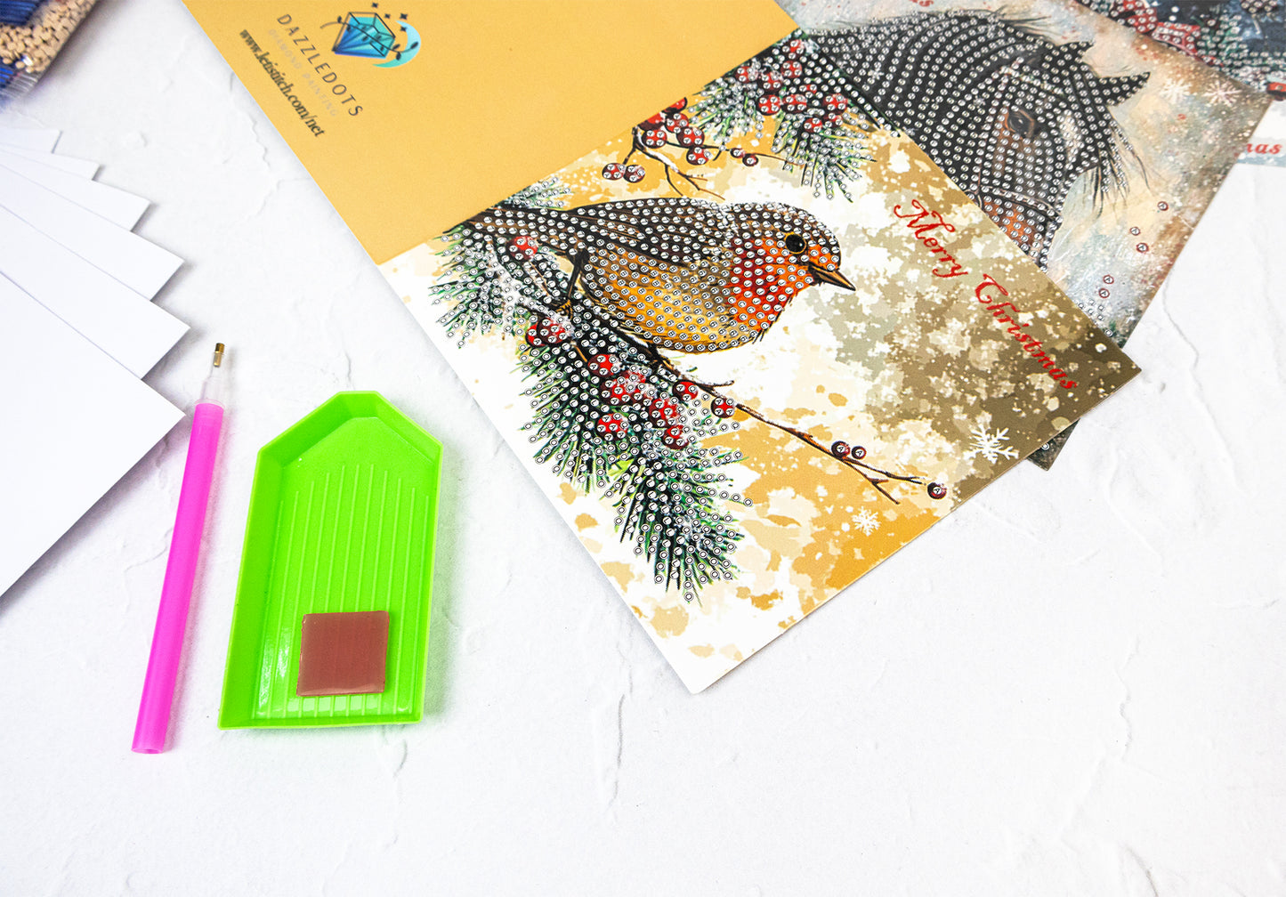 🎄 Jolly Little Friends – DIY Diamond Painting Christmas Card Kit (Kit of 6)