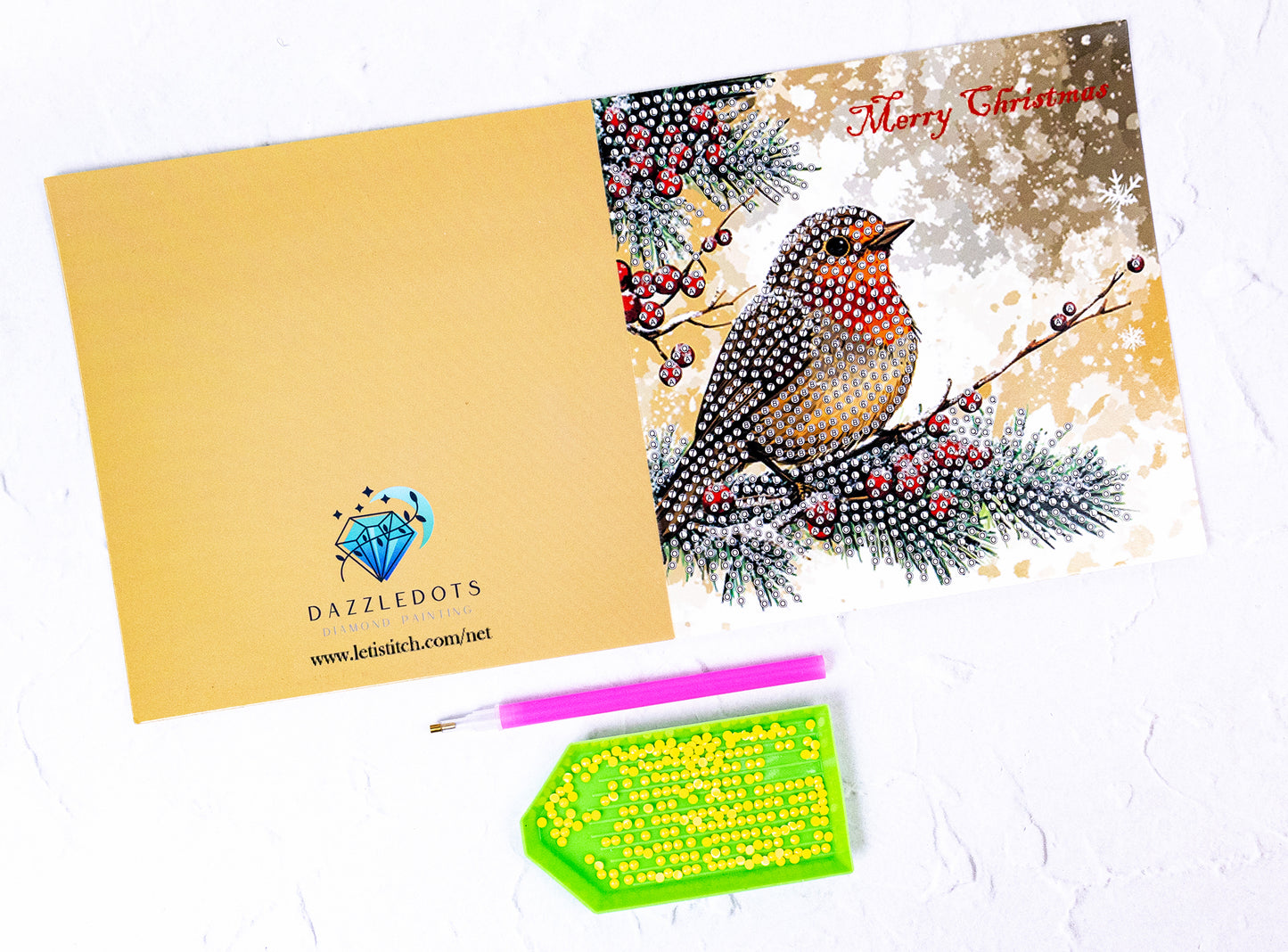 🎄 Jolly Little Friends – DIY Diamond Painting Christmas Card Kit (Kit of 6)