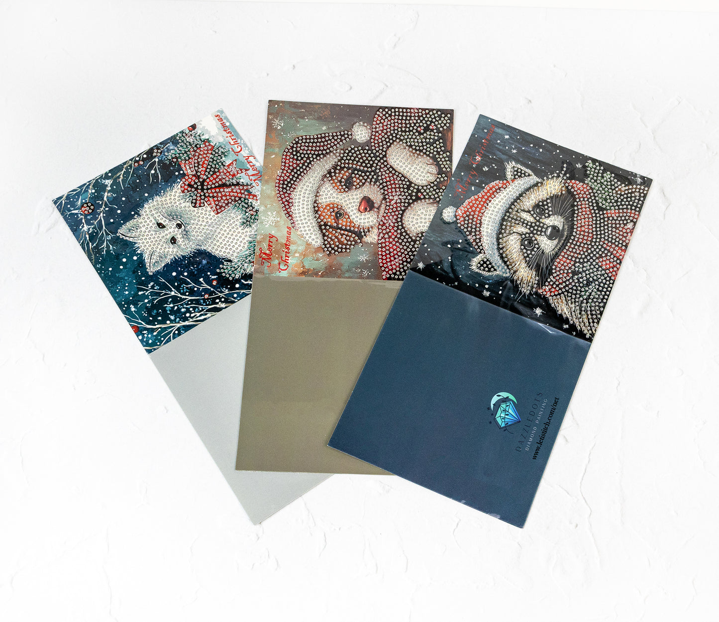 🎄 Jolly Little Friends – DIY Diamond Painting Christmas Card Kit (Kit of 6)