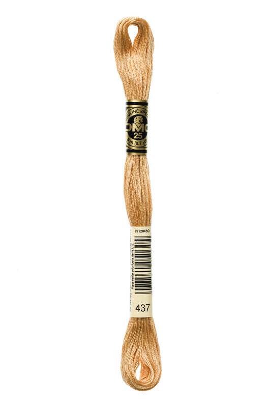 Spool of embroidery floss with a brand label on a white background