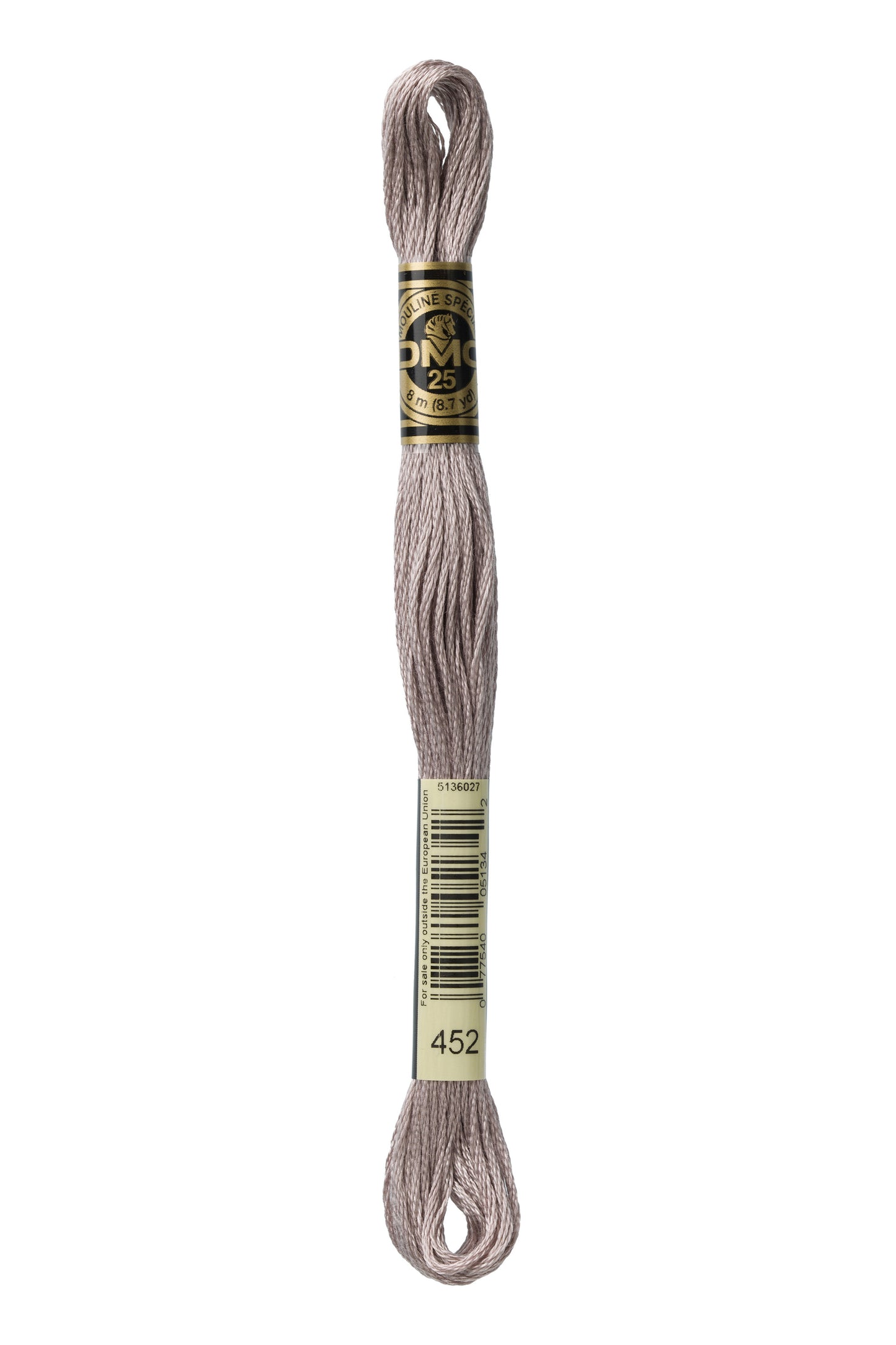 DMC embroidery floss spool on a white background