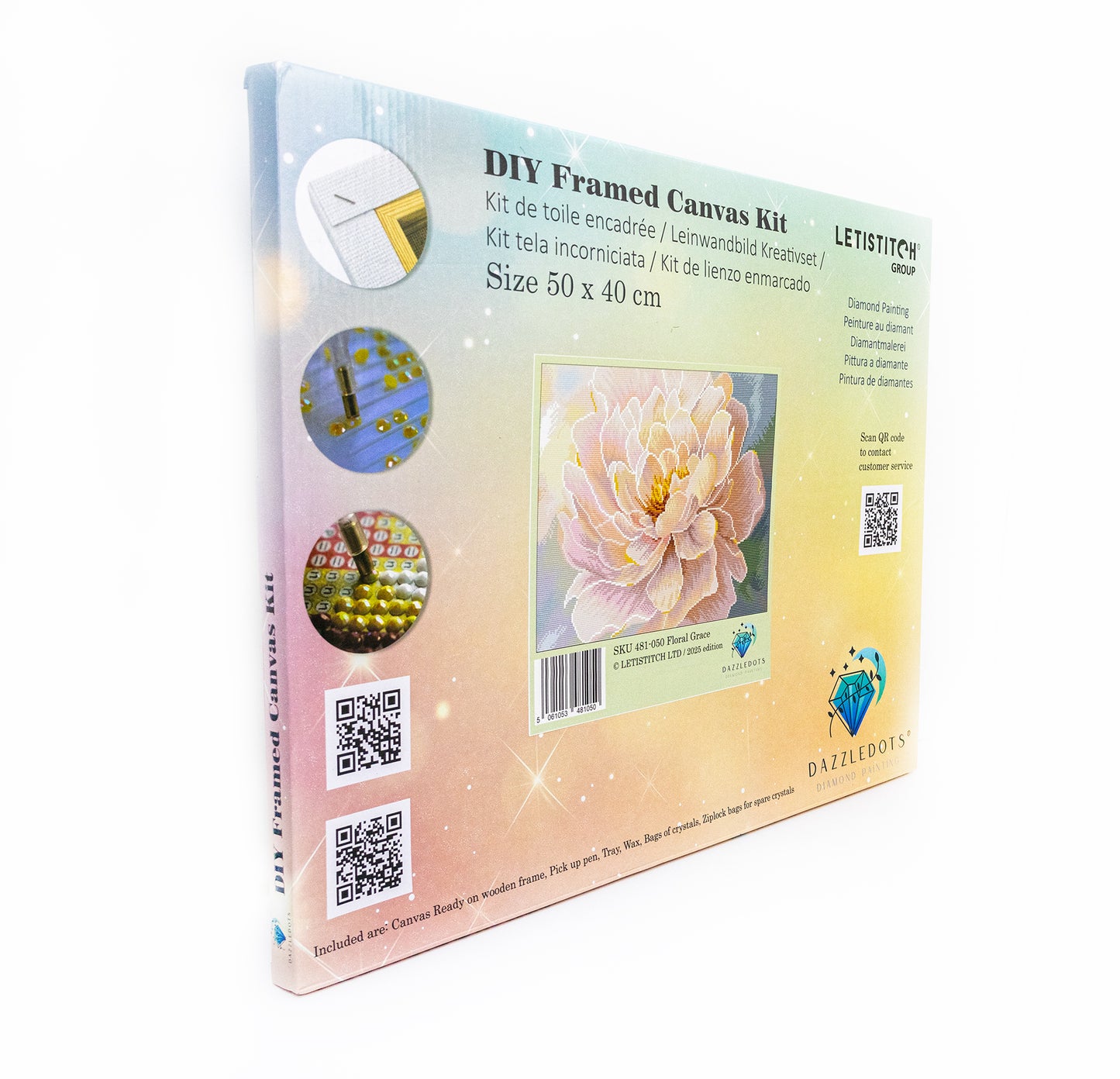 481-050 Floral Grace– Framed Diamond Painting Kit (40 × 50 cm) – Limited Edition