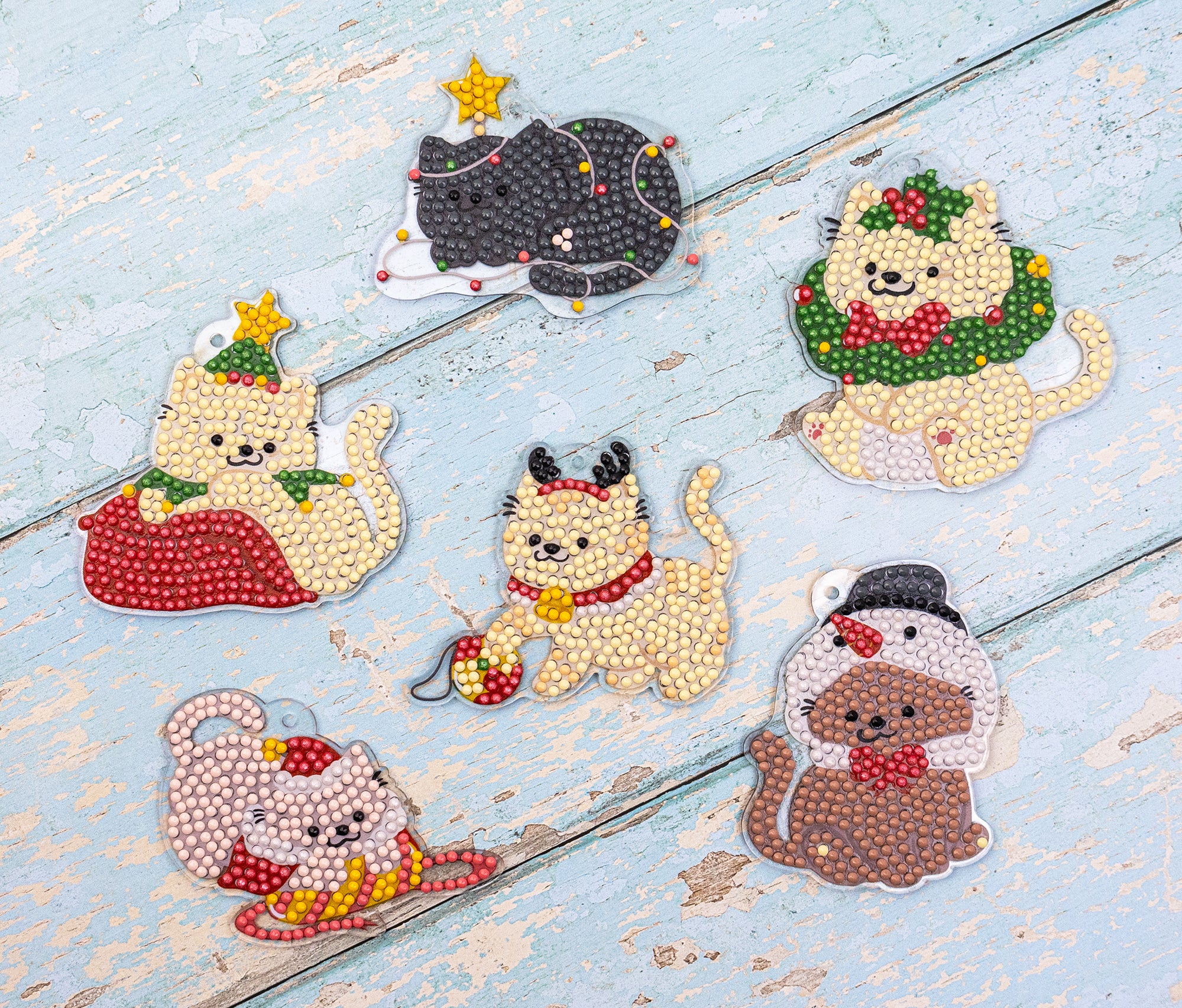チャーム DIY 🎄🐱 Merry Meowmas – DIY Hanging Acrylic Charm Chains Kit (Kit of