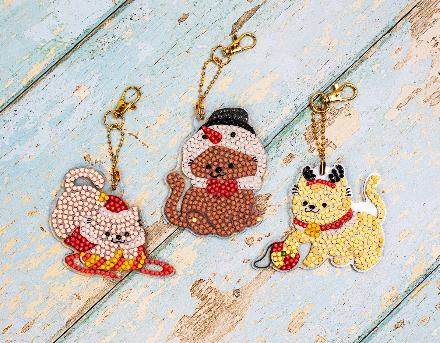 🎄🐱 Merry Meowmas – DIY Hanging Acrylic Charm Chains Kit (Kit of 6)