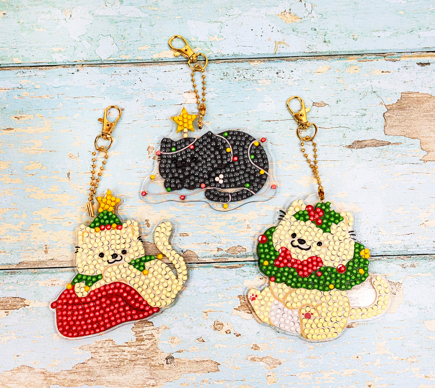 🎄🐱 Merry Meowmas – DIY Hanging Acrylic Charm Chains Kit (Kit of 6)