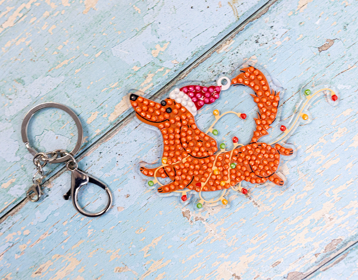 🎄 Christmas Puppies – DIY Diamond Key & Bag Chain Kit (Kit of 6)