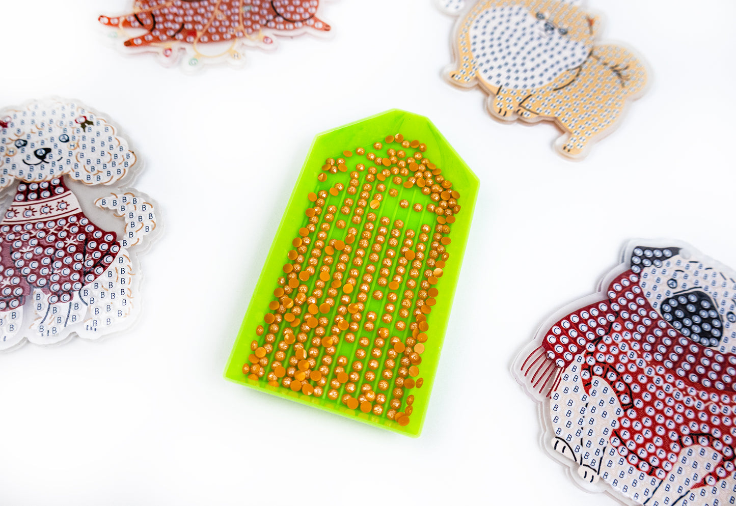 🎄 Christmas Puppies – DIY Diamond Key & Bag Chain Kit (Kit of 6)