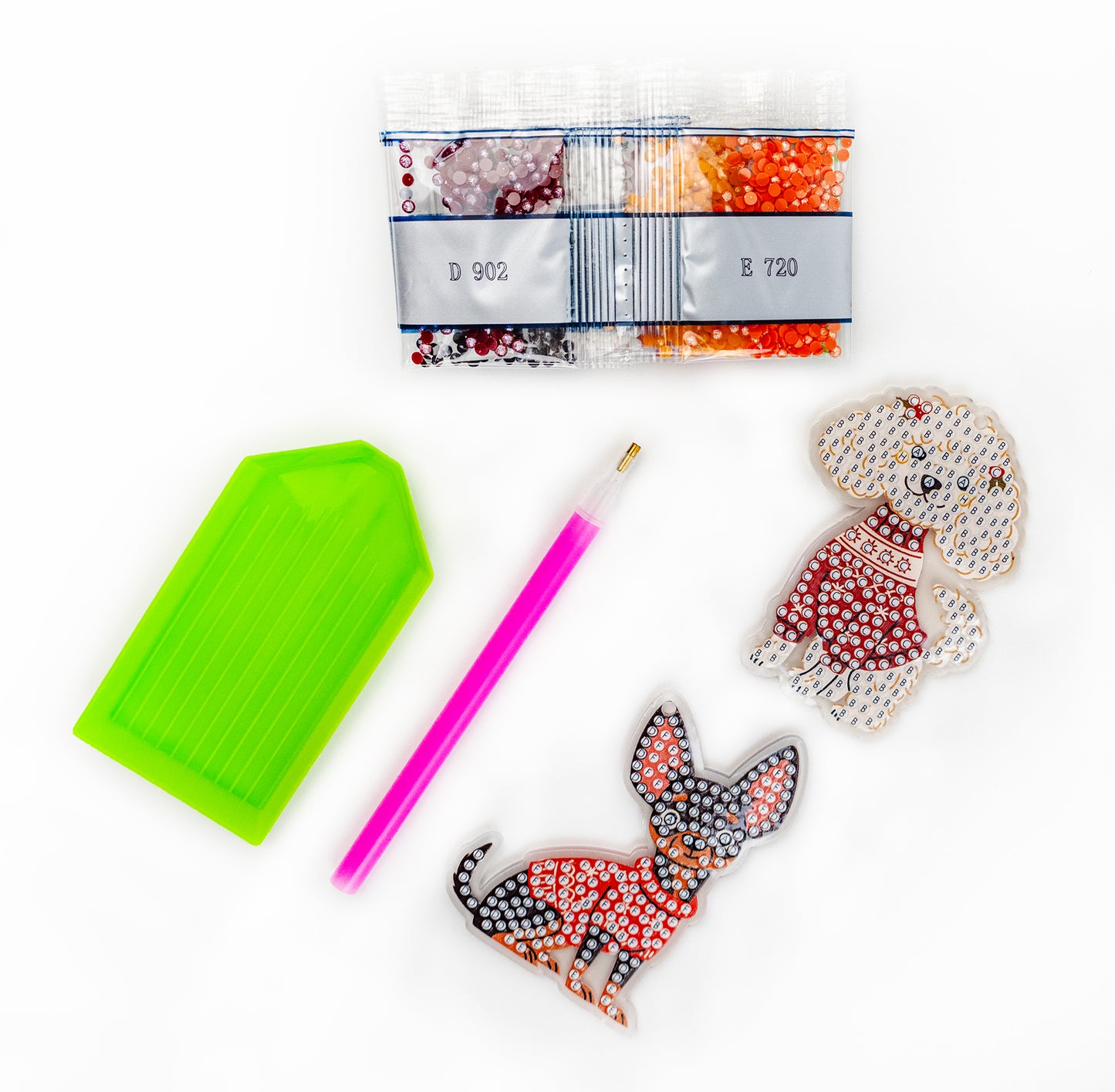 🎄 Christmas Puppies – DIY Diamond Key & Bag Chain Kit (Kit of 6)