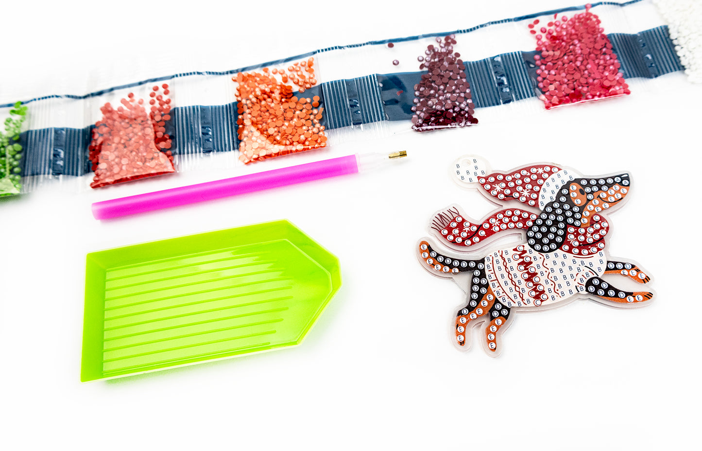 🎄 Christmas Puppies – DIY Diamond Key & Bag Chain Kit (Kit of 6)