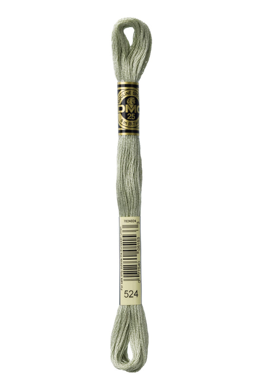 Spool of embroidery floss with a brand label on a white background