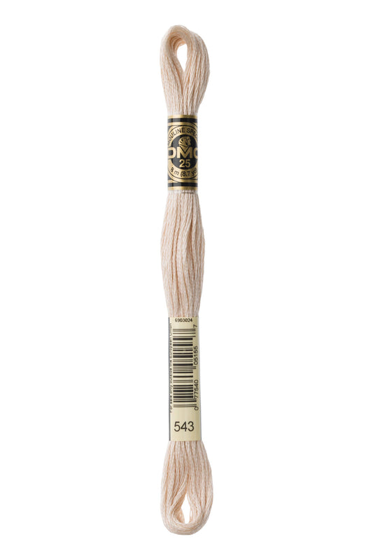 Spool of embroidery floss with a label on a white background