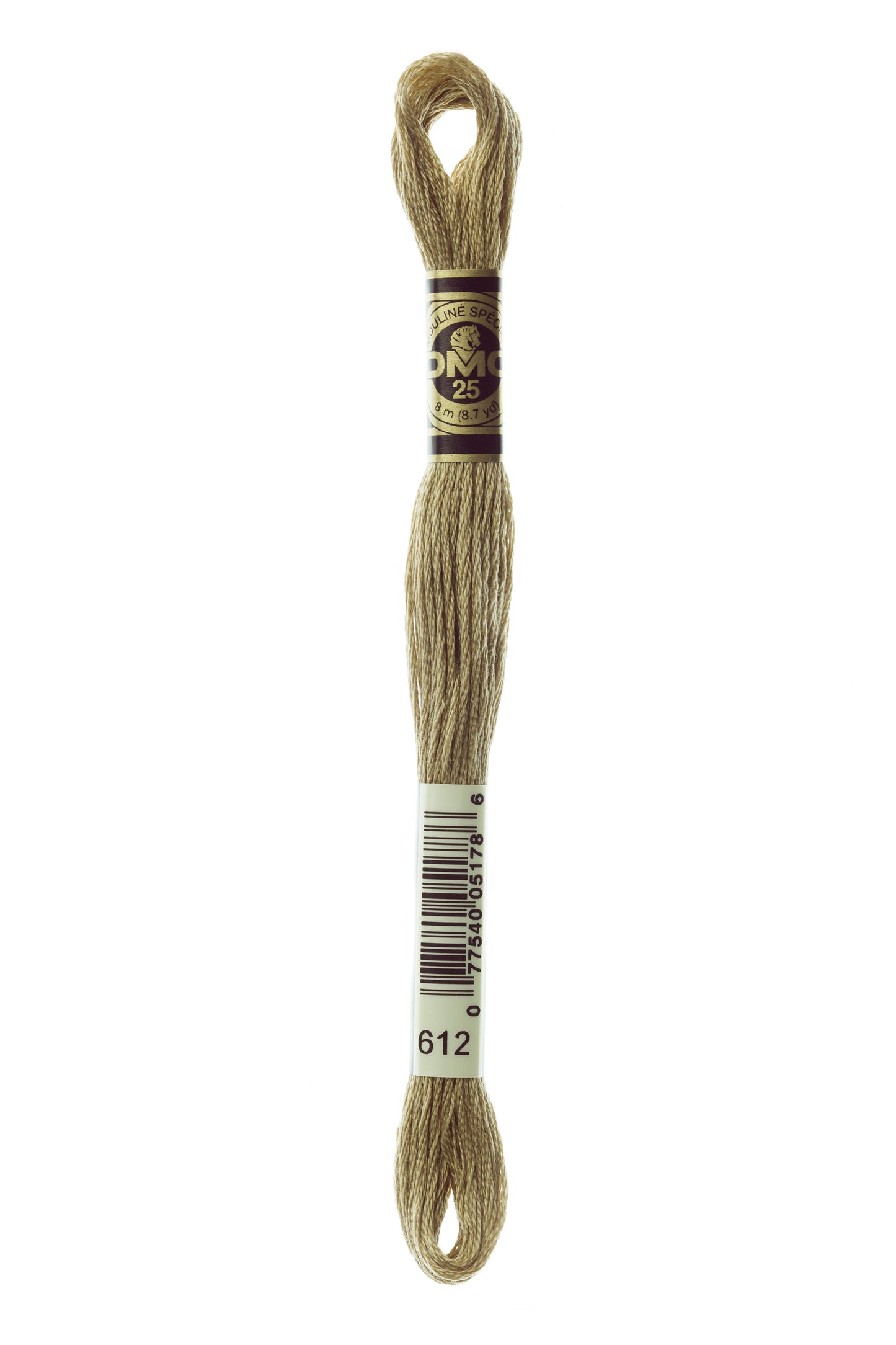 Thread spool with a label on a white background