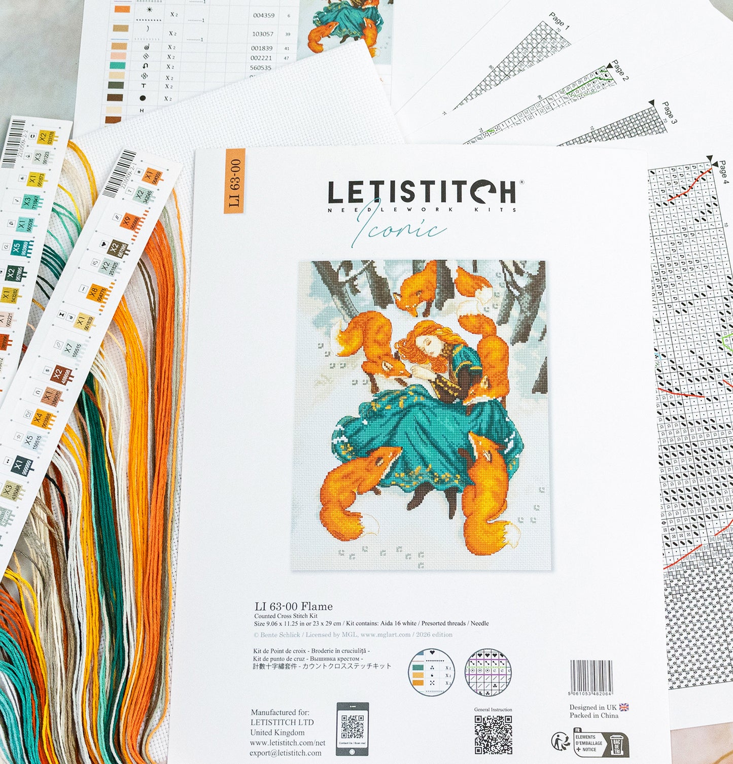 LetiStitch embroidery kit with design on a white background