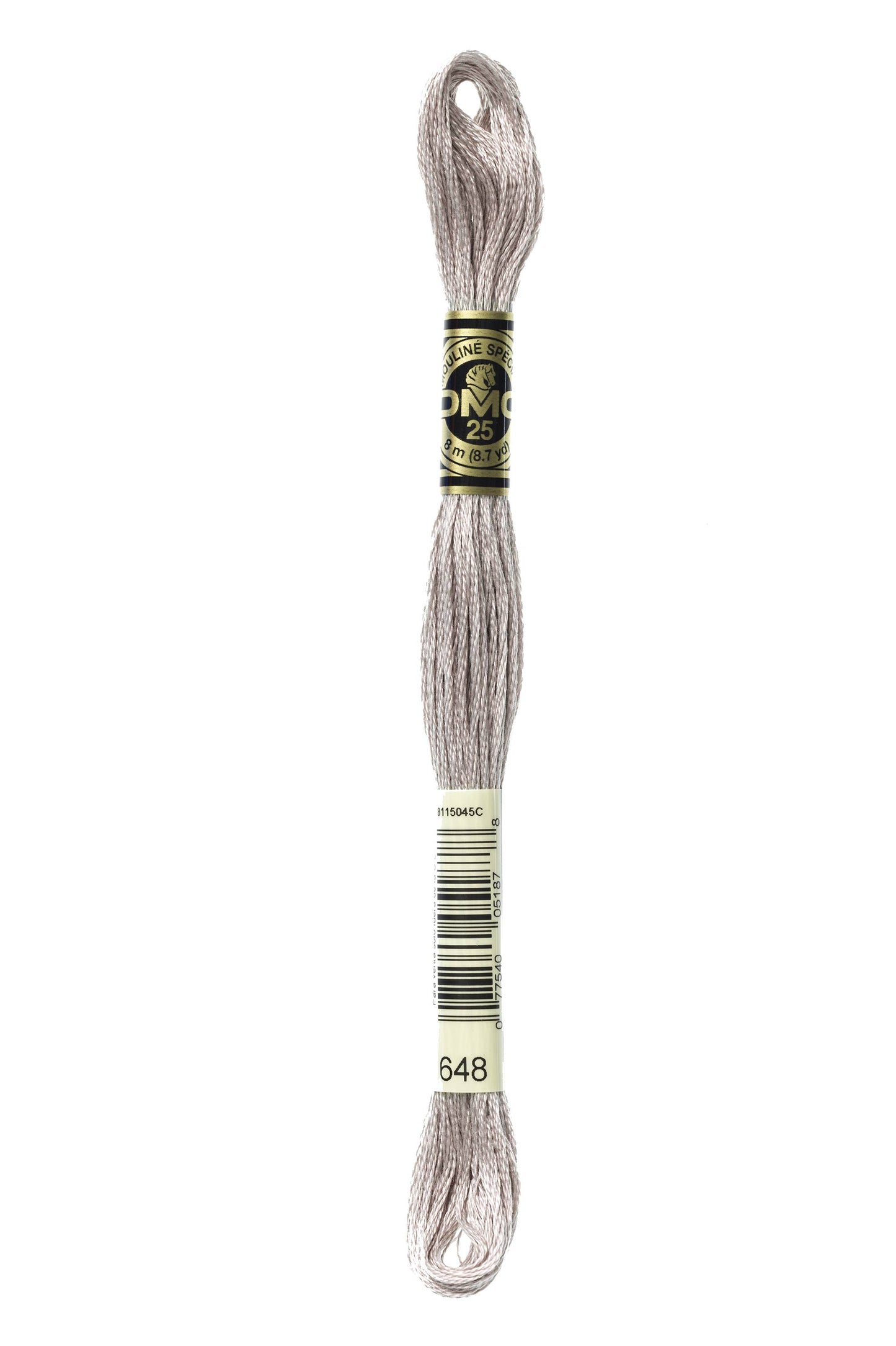  skein of embroidery floss with a label on a white background