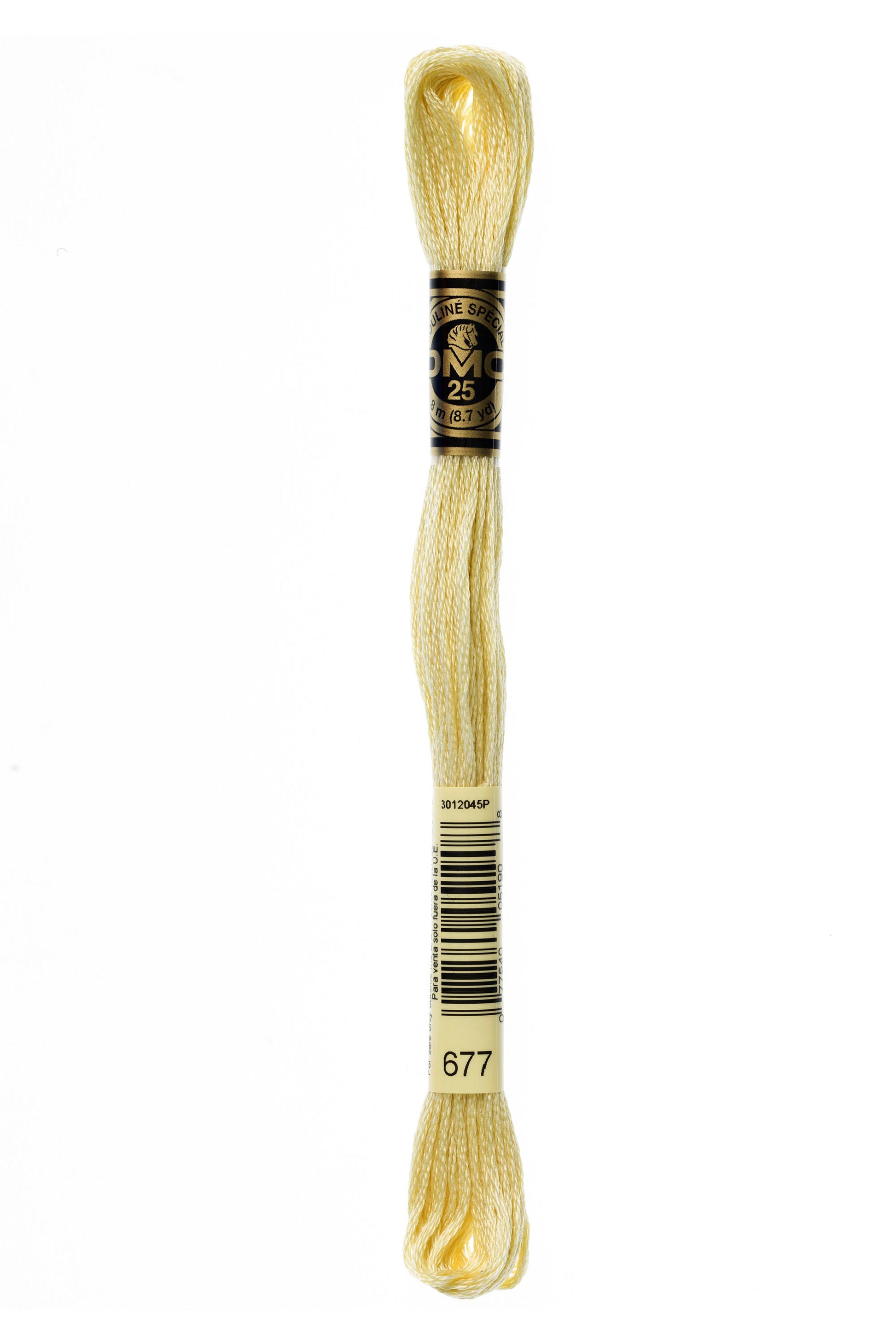 Embroidery floss spool with wooden handle on a white background