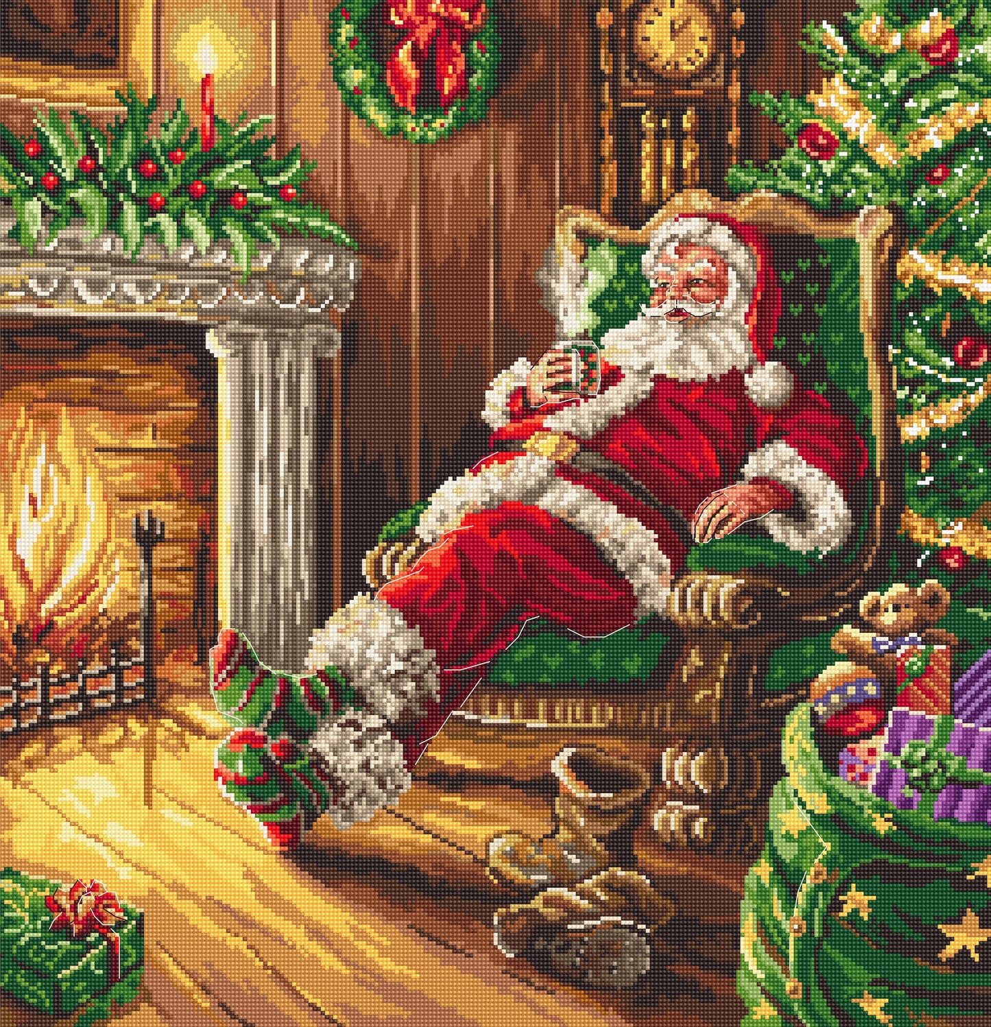 L8052 Santa's rest by the chimney