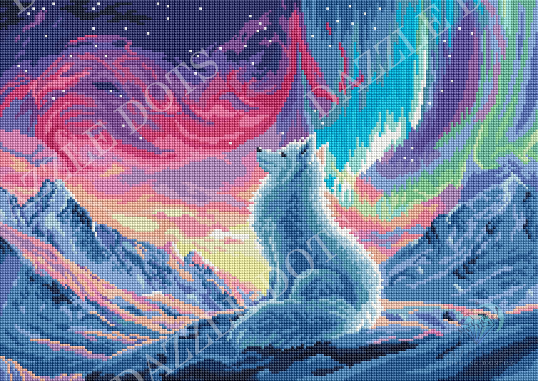 S279 Revontulitaulut オーロラ ガラス 絵画 フィンランド LDS 7015 Aurora Guardian – LETISTITCH