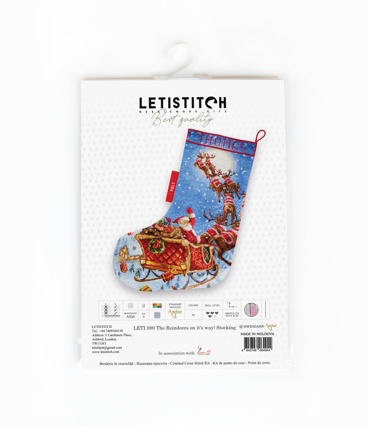 LETI 989 The Reindeers on their way! Stocking