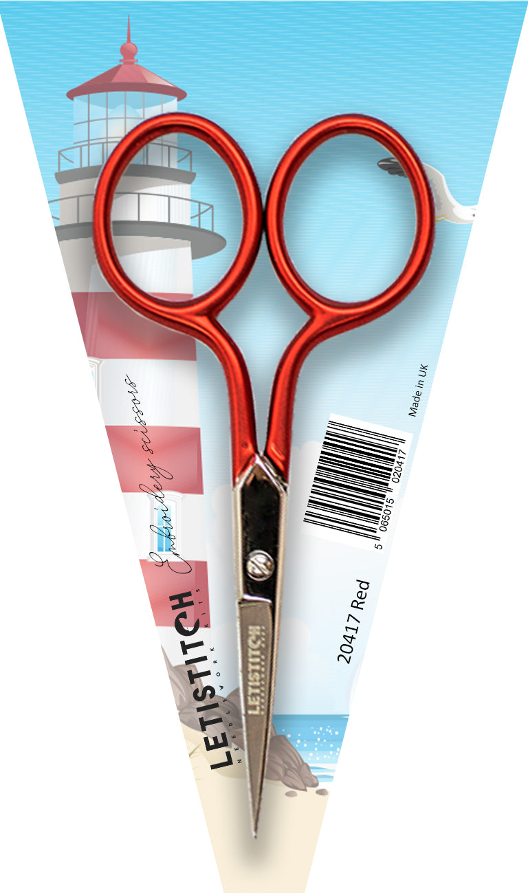 Letistitch Embroidery Scissors 20417 Red-Matte handles
