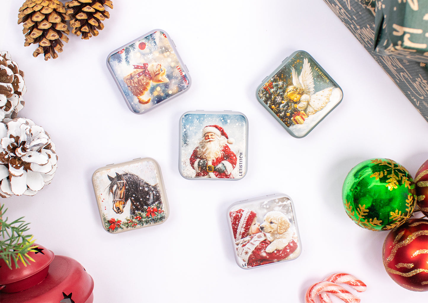 Tin Box for Needles – “Christmas Angel” SKU 25636 👼✨🎄